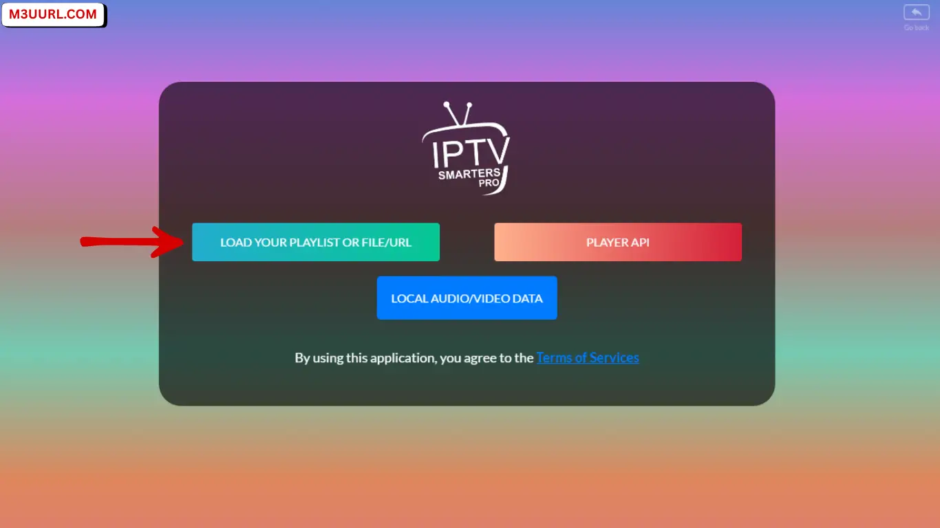 Click on “Load Your Playlist or FileURL”