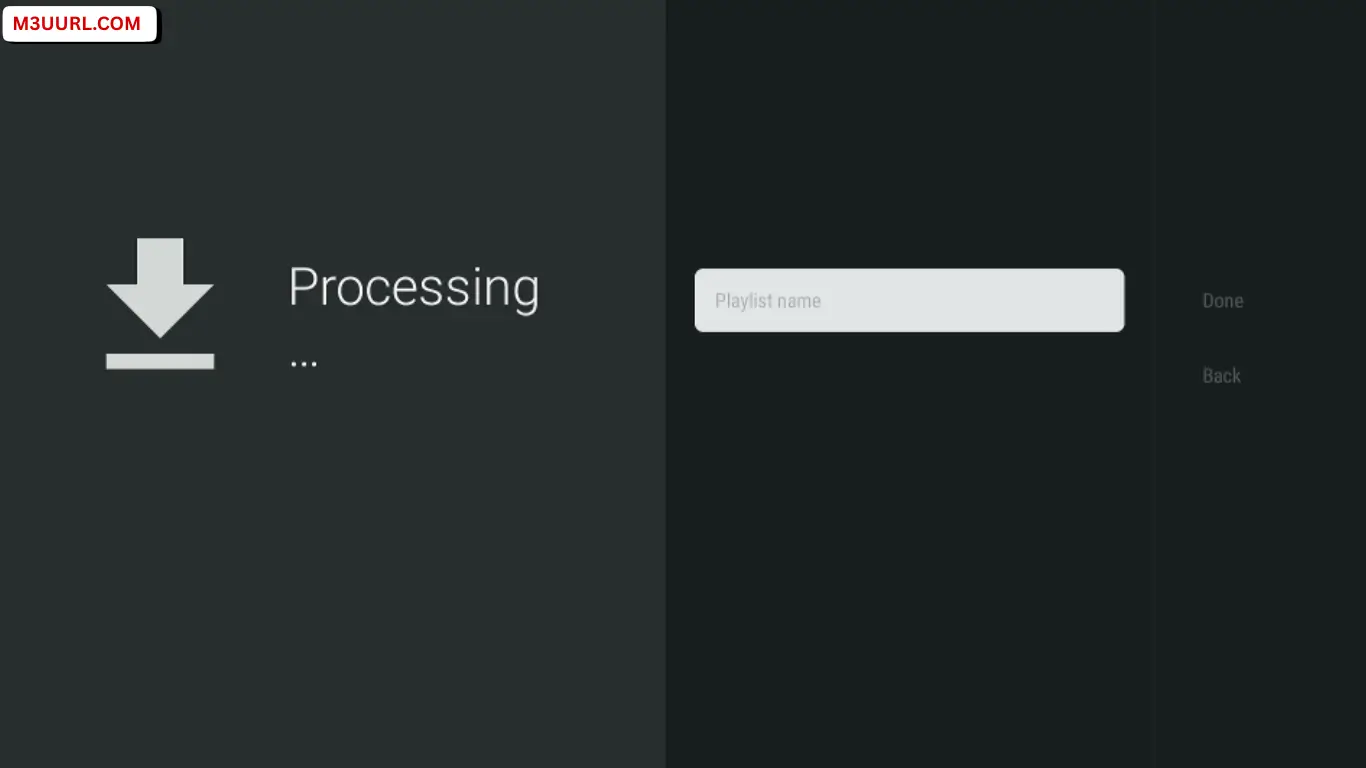 TiviMate processing M3U playlist loading channels movies and series