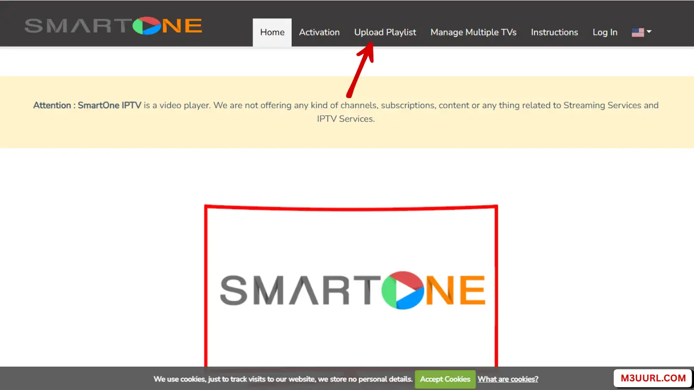 SmartOne IPTV website upload playlist option
